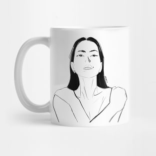 the romanian muse woman in sketch board Mug